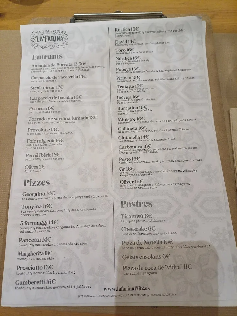 Menu_LA FARINA DE RIBES_Sant Pere de Ribes_image_3