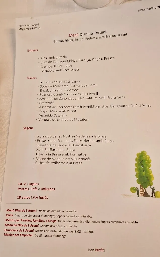 Menu_Restaurant L'Arumí_Santa Eugènia de Berga_immagine_1