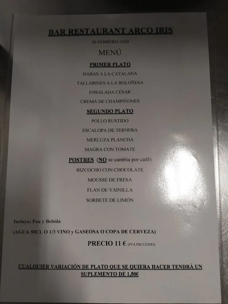 Menu_Restaurante Arcoiris_Santa Eulàlia de Ronçana_image_1
