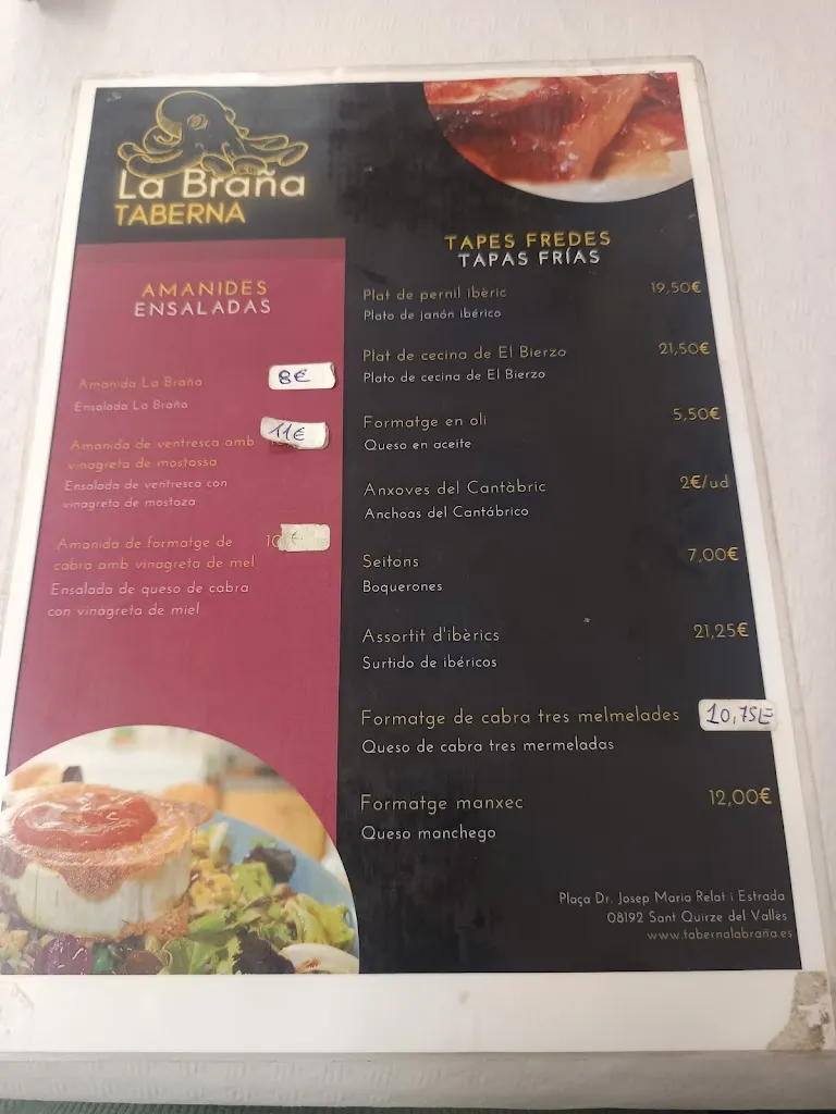 Menu_Taberna la Braña_Sant Quirze del Vallès_image_1