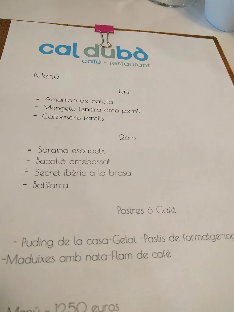 Menu_Cal Dubò cafè-restaurant_Sant Quirze del Vallès_image_1