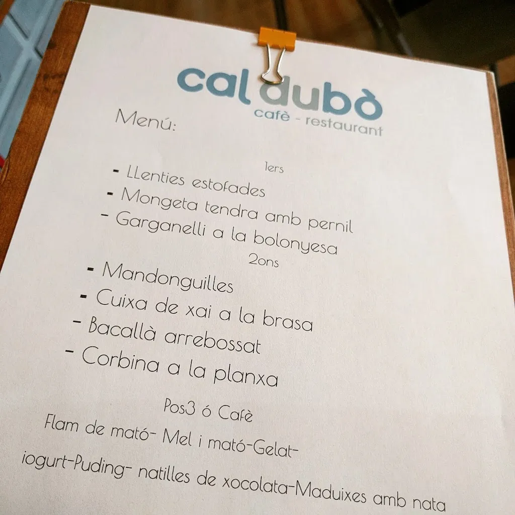 Menu_Cal Dubò cafè-restaurant_Sant Quirze del Vallès_image_2