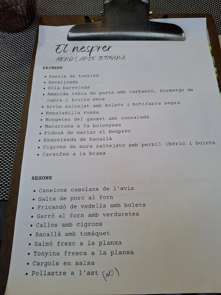 Menu_El Nesprer Restaurant Rostisseria_Sant Quirze del Vallès_image_1