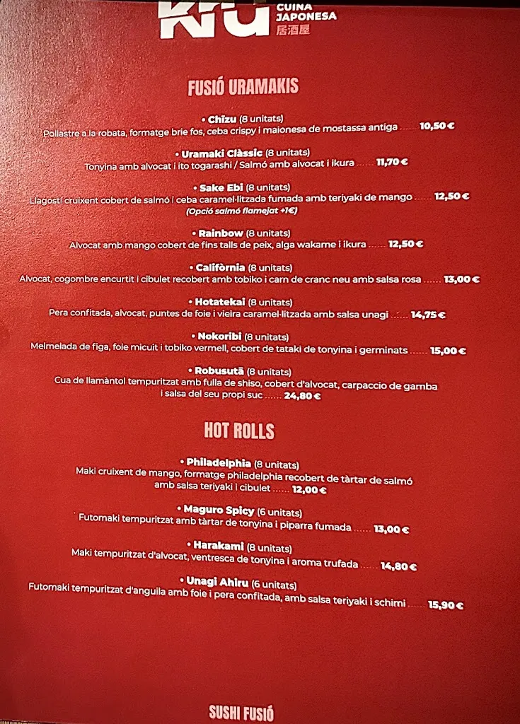Menu_KRŪ - Cuina Japonesa_Sant Quirze del Vallès_image_1