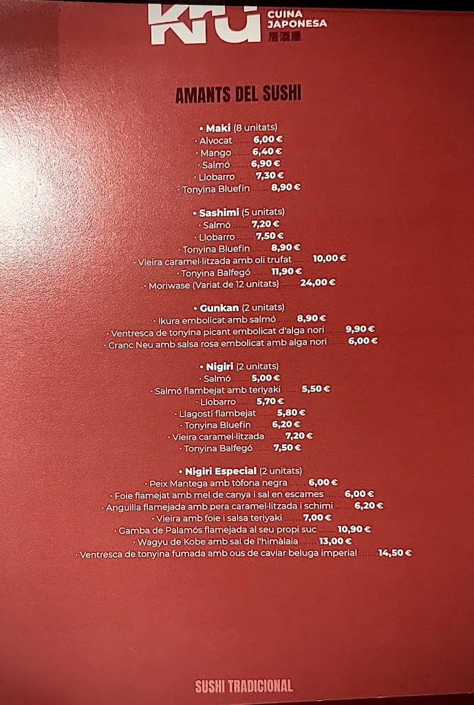 Menu_KRŪ - Cuina Japonesa_Sant Quirze del Vallès_image_2
