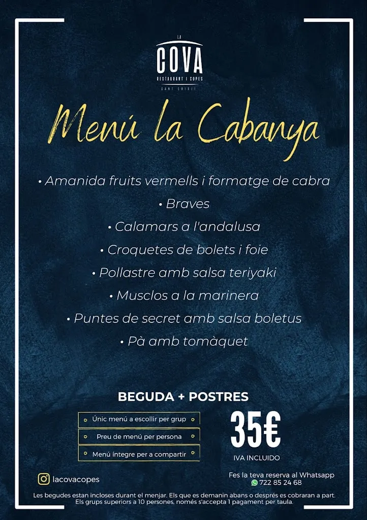 Menu_LA COVA de Sant Quirze_Sant Quirze del Vallès_image_1
