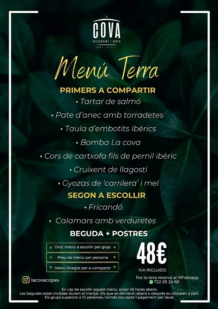 Menu_LA COVA de Sant Quirze_Sant Quirze del Vallès_image_3