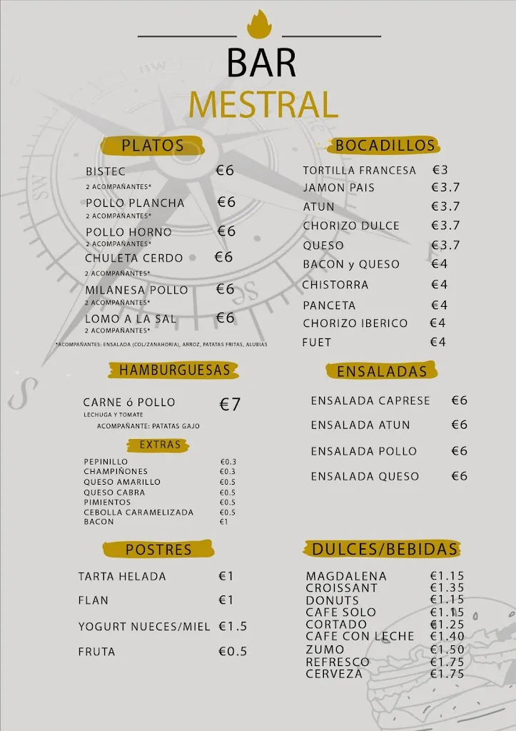Menu_Bar Mestral_Sant Quirze del Vallès_image_1