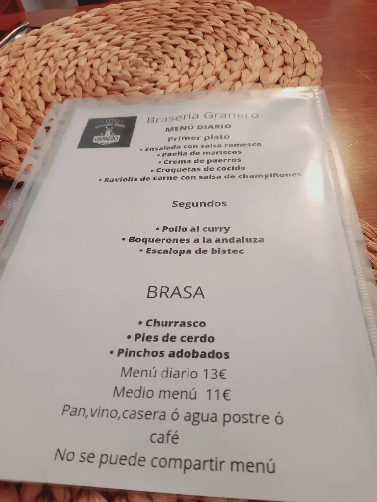 Menu_Restaurant Braseria Granero_Santa Margarida i els Monjos_image_1