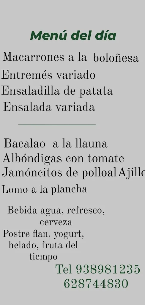 Menu_Restaurant Bar El Poligon_Santa Margarida i els Monjos_image_1