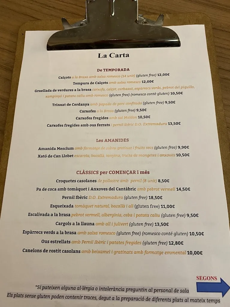 Menu_Restaurant Can Llobet_Santa Perpètua de Mogoda_image_1