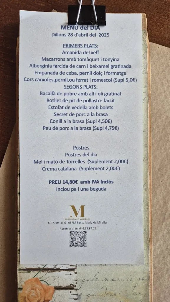 Menu_Miralles_Santa Maria de Miralles_image_2