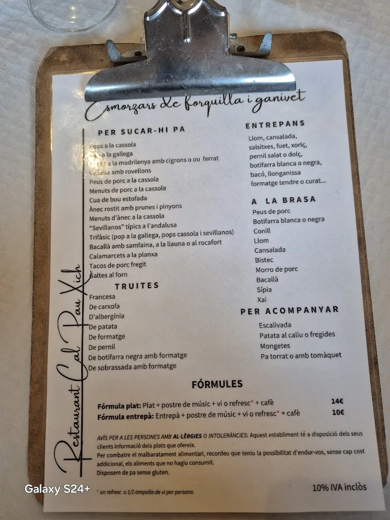 Menu_Restaurant Can Pau Xic_Subirats_image_1