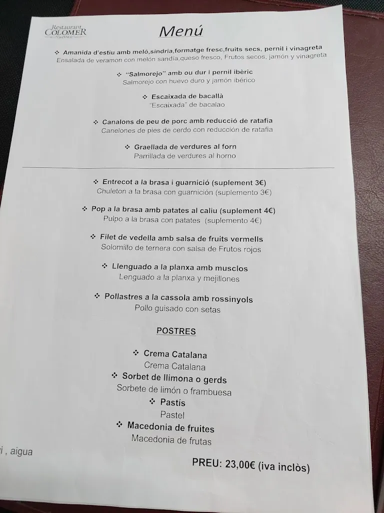 Menu_Restaurant Colomer 'Can Janot'_Tavèrnoles_immagine_1
