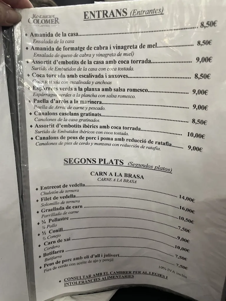 Menu_Restaurant Colomer 'Can Janot'_Tavèrnoles_immagine_2