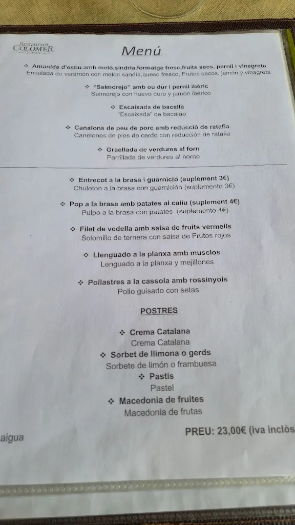 Menu_Restaurant Colomer 'Can Janot'_Tavèrnoles_immagine_4