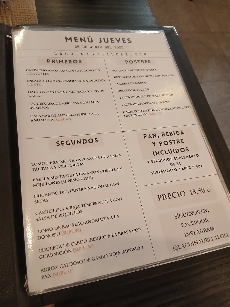 Menu_Restaurant La Cuina de la Loli_Santa Coloma de Gramenet_image_1