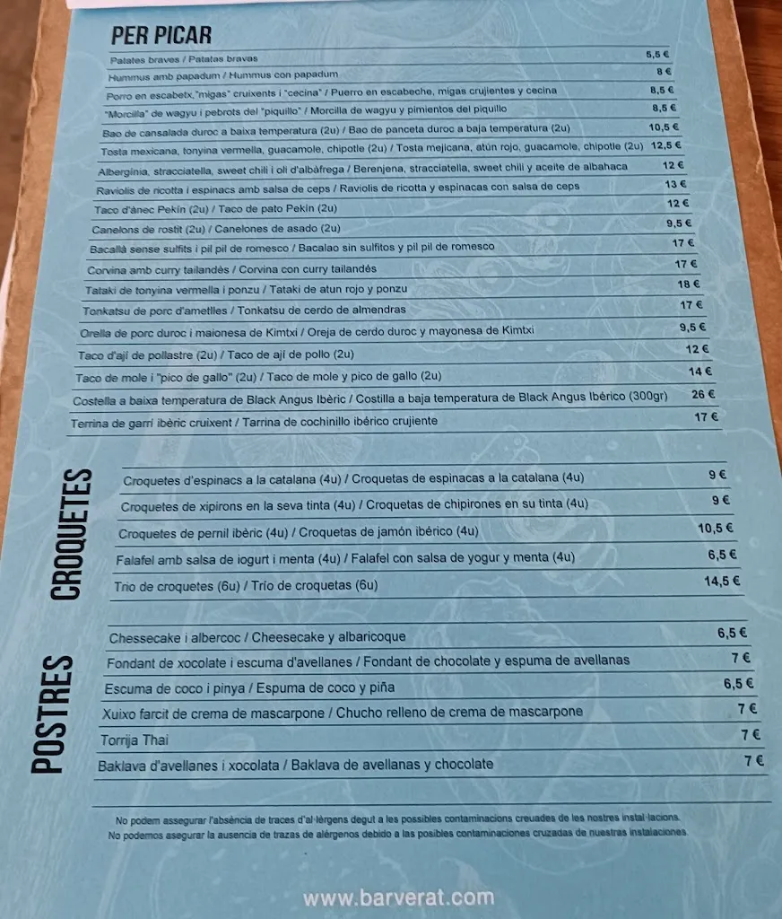 Menu_Bar Verat_Santa Coloma de Gramenet_image_1