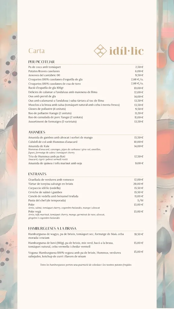 Menu_idíl·lic Restaurant_Santa Coloma de Gramenet_image_1