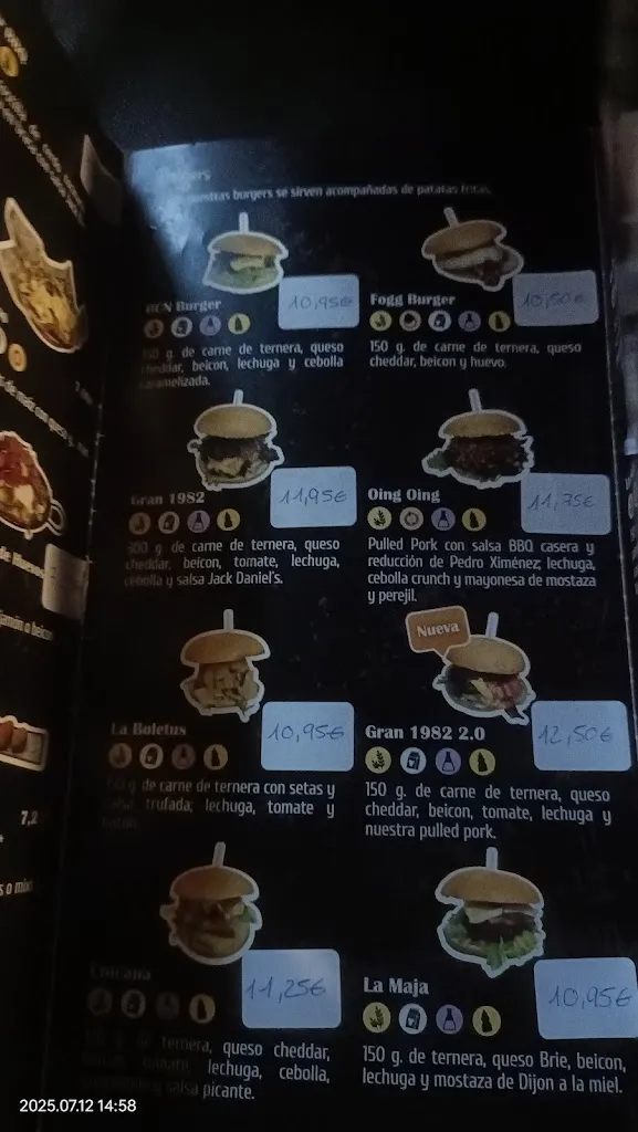 Menu_1982 Birres & Burgers_Santa Coloma de Gramenet_immagine_2