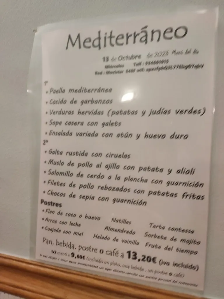 Menu_Bar Mediterráneo Restaurant_Santa Coloma de Gramenet_image_2