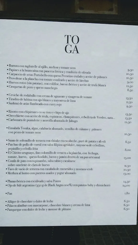 Menu_Toga Restaurante_Tona_image_4