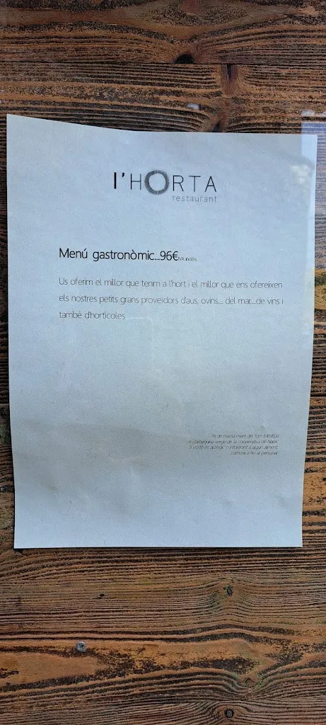 Menu_l’Horta Restaurant Tavertet_Tavertet_image_2