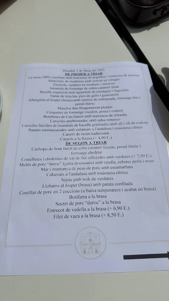 Menu_Can Gassó_Teià_image_1