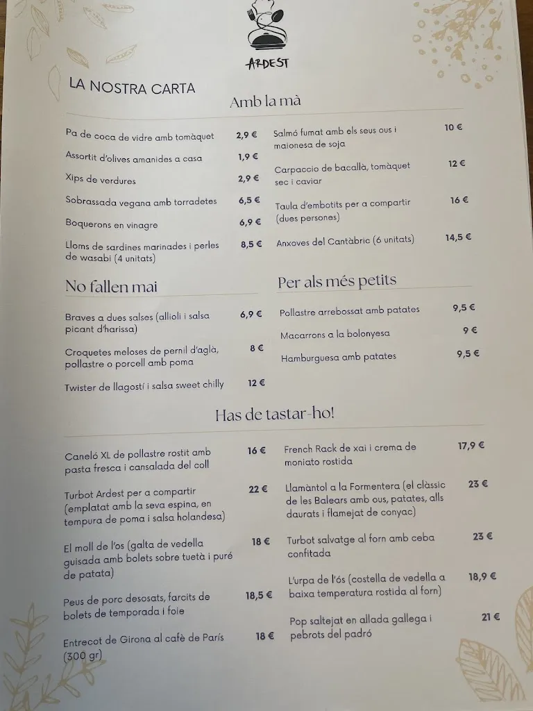 Menu_Ardest restobar_Teià_image_1