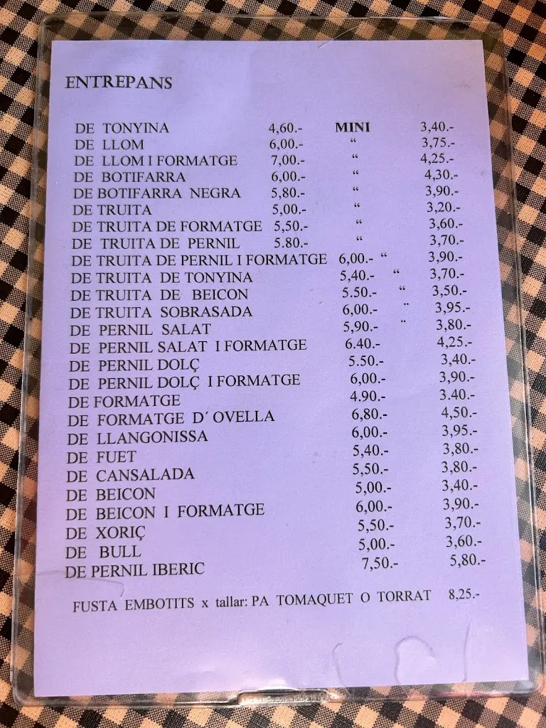 Menü_Restaurant El Serradet_Sora_Bild_2