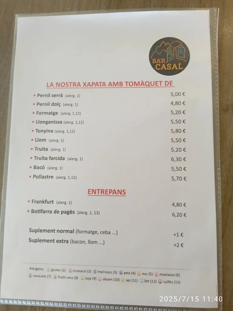 Menu_Bar Casal d'Ullastrell_Ullastrell_image_2