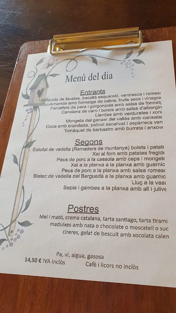 Menu_La Rectoria de Vallcebre_Vallcebre_immagine_2