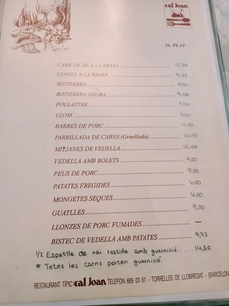 Menu_Restaurant Cal Joan_Torrelles de Llobregat_immagine_3