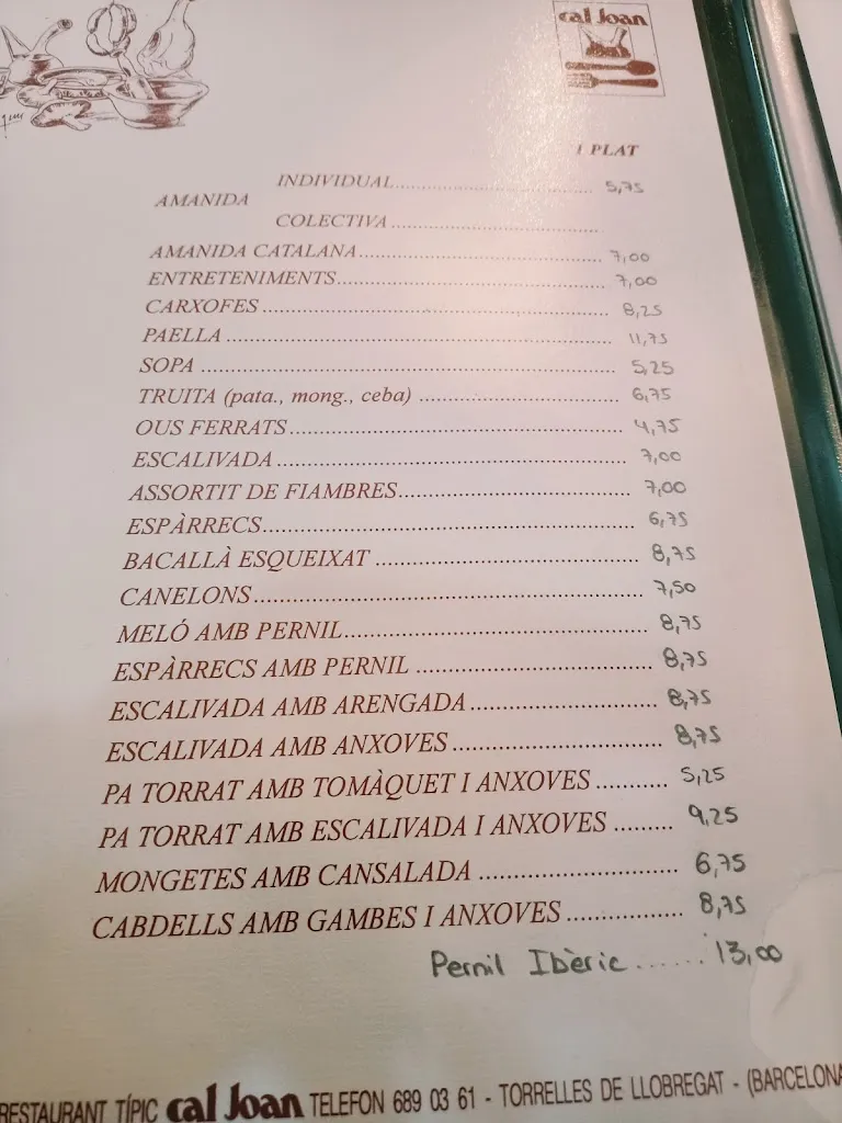 Menu_Restaurant Cal Joan_Torrelles de Llobregat_immagine_4