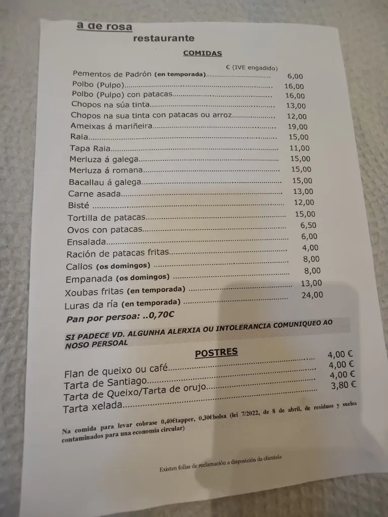 Menu_Restaurante A de Rosa_Pobra do Caramiñal A_image_2