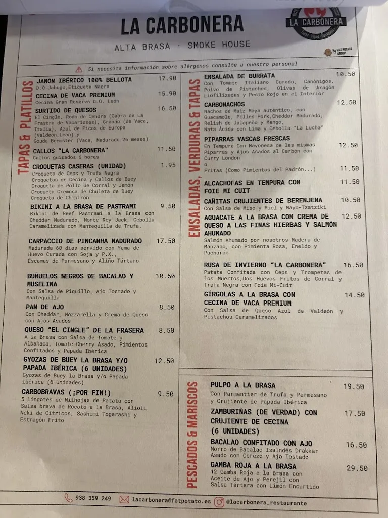 Menu_La Carbonera Alta-Brasa Smoke House_Vacarisses_image_1