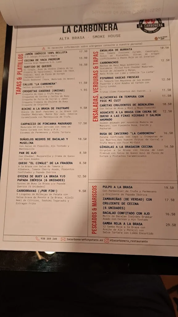 Menu_La Carbonera Alta-Brasa Smoke House_Vacarisses_image_2
