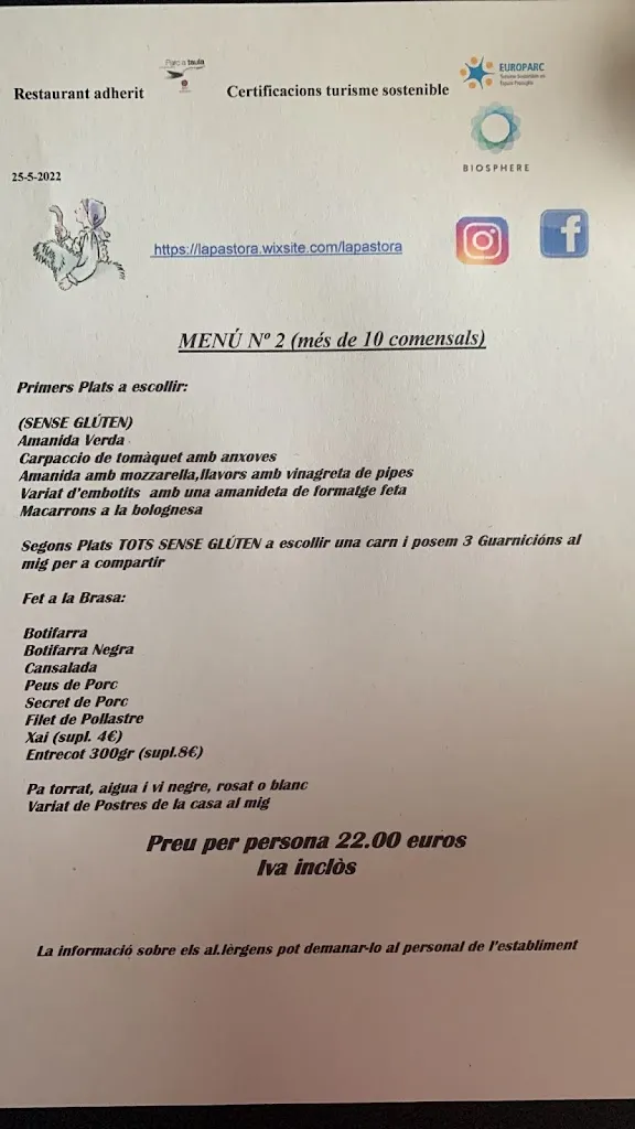 Menu_Restaurant La Pastora_Vacarisses_image_3