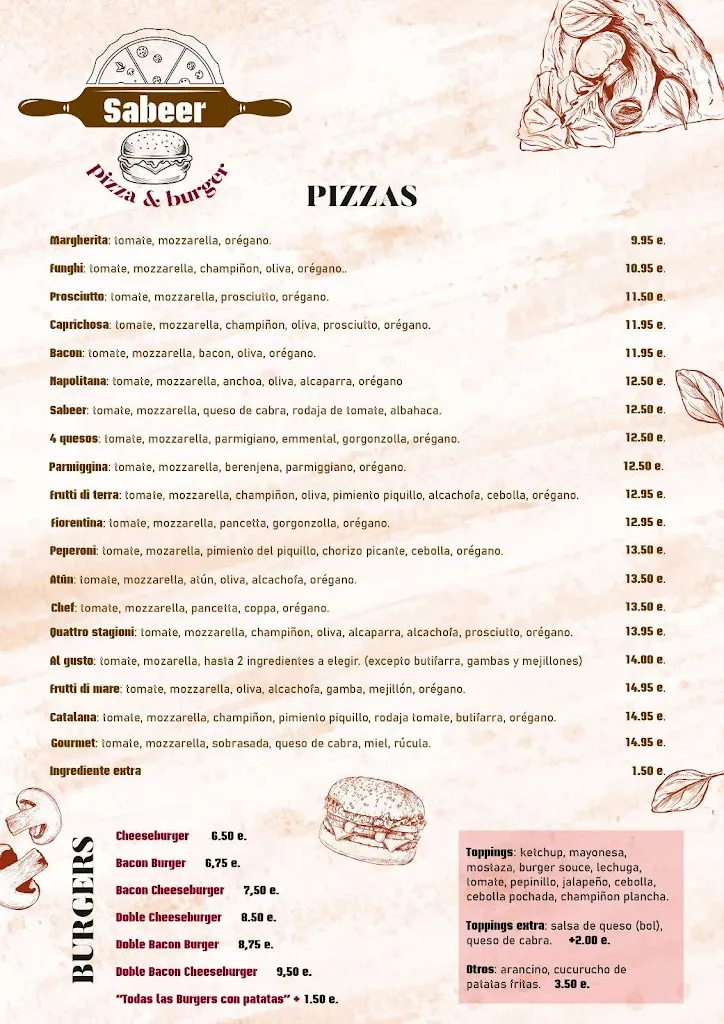 Menu_Sabeer pizza burger_Vacarisses_image_1