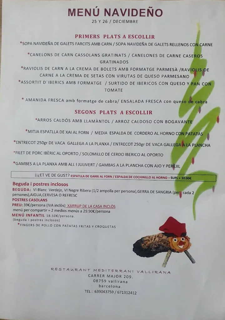 Menu_Restaurant Mediterrani vallirana_Vallirana_image_1