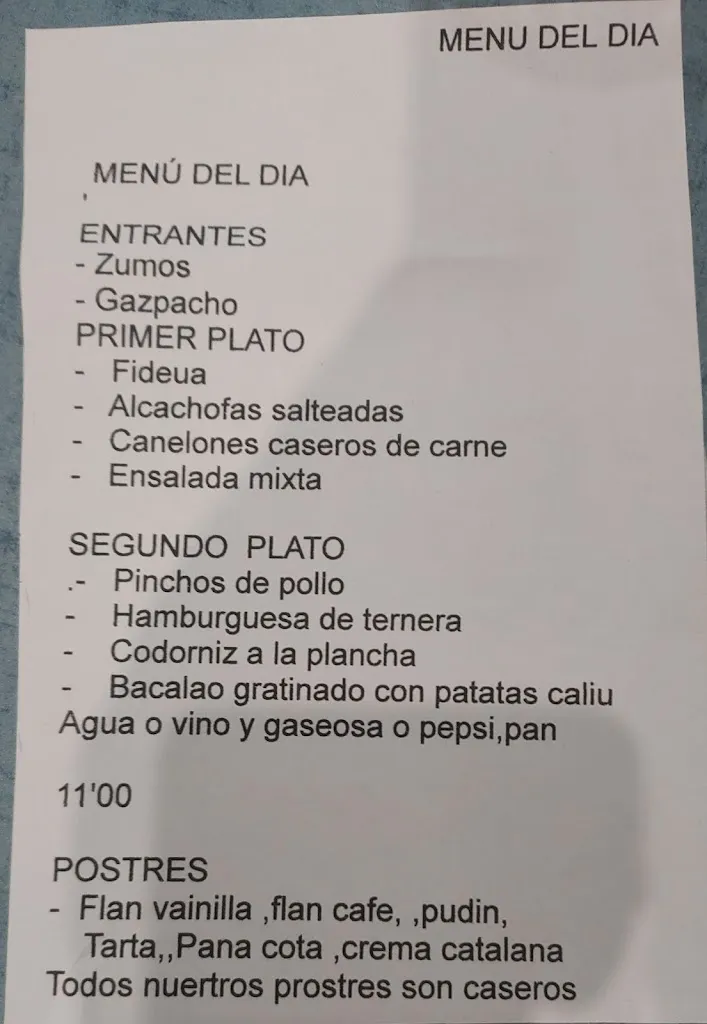 Menu_Bar Restaurant El Semáforo_Vallirana_image_1