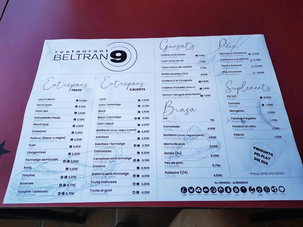 Menu_Restaurant Beltran 9_Tordera_image_2