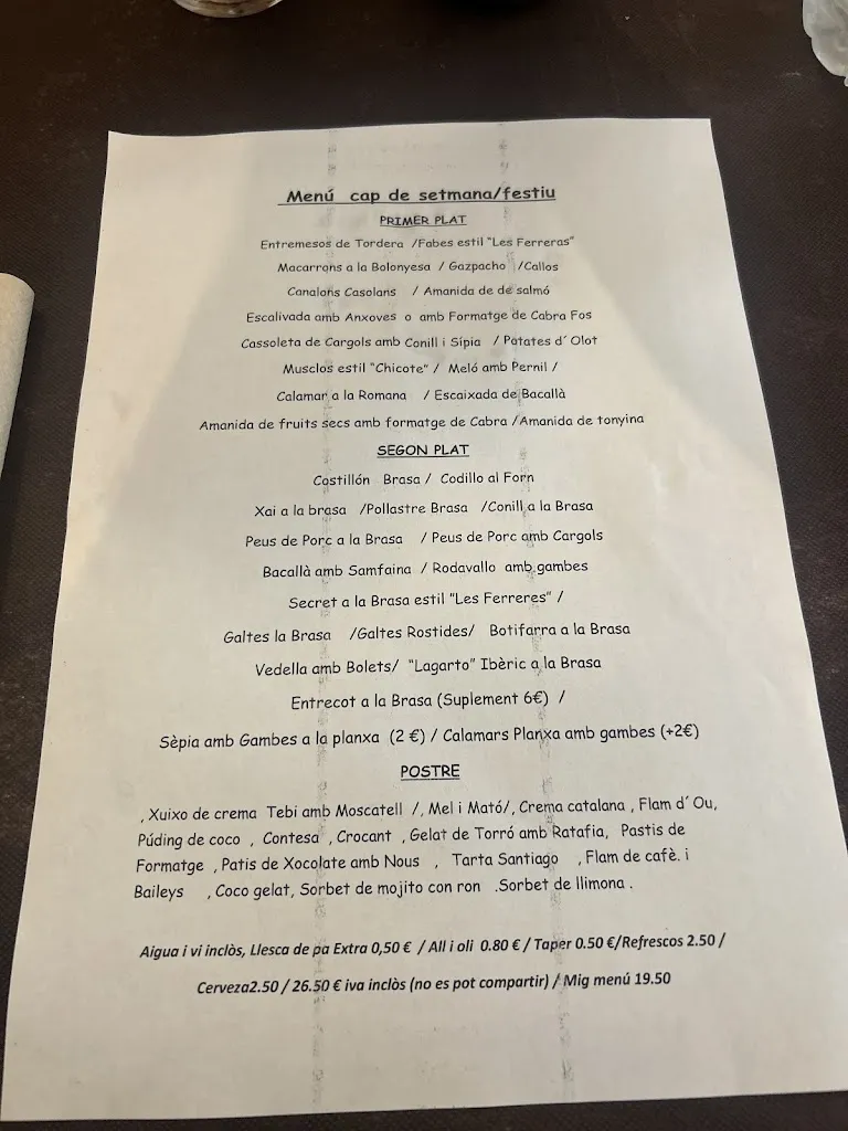 Menu_Restaurant Les Ferreres_Tordera_image_3
