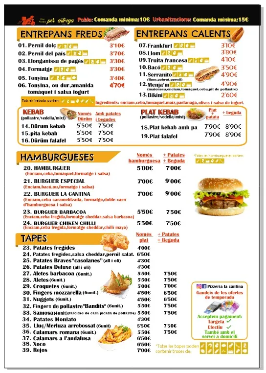 Menu_Pizzeria & kebab La Cantina_Tordera_image_1