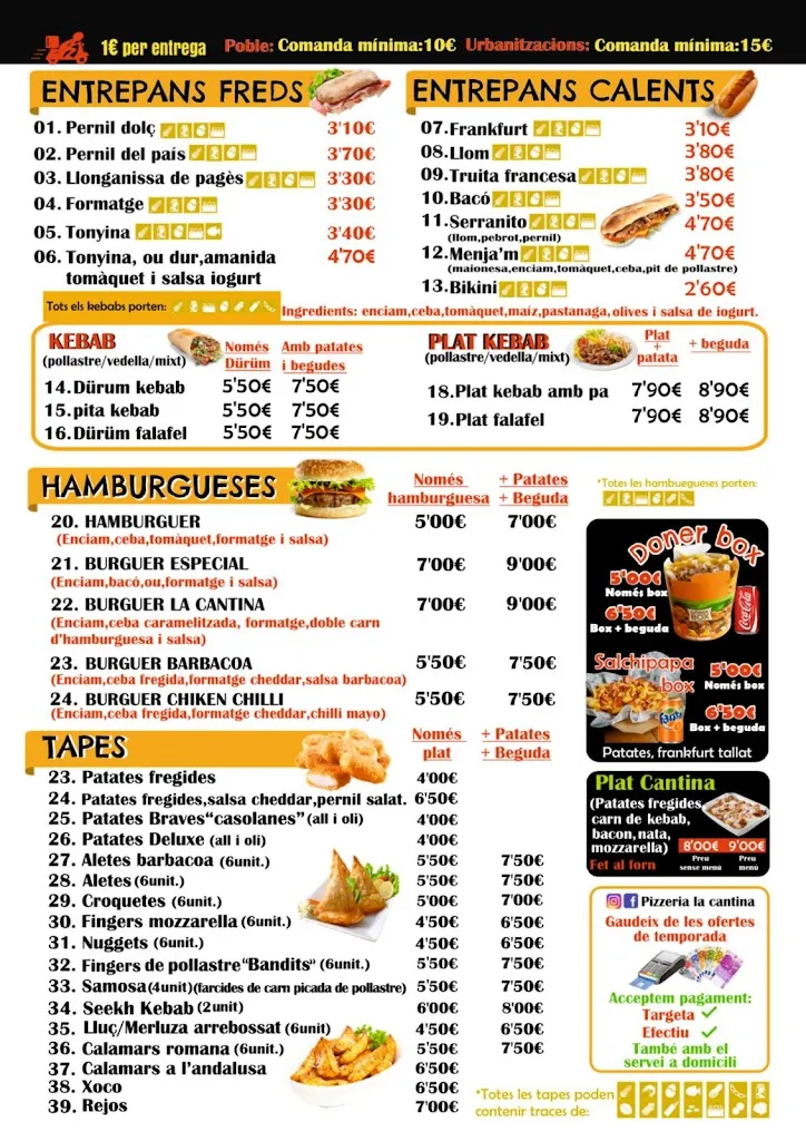 Menu_Pizzeria & kebab La Cantina_Tordera_image_4