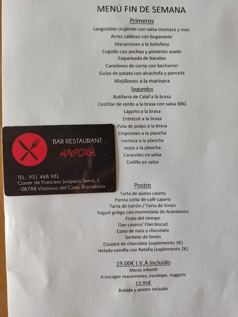 Menu_BAR & RESTAURANT ANFORA_Vilanova del Camí_image_1