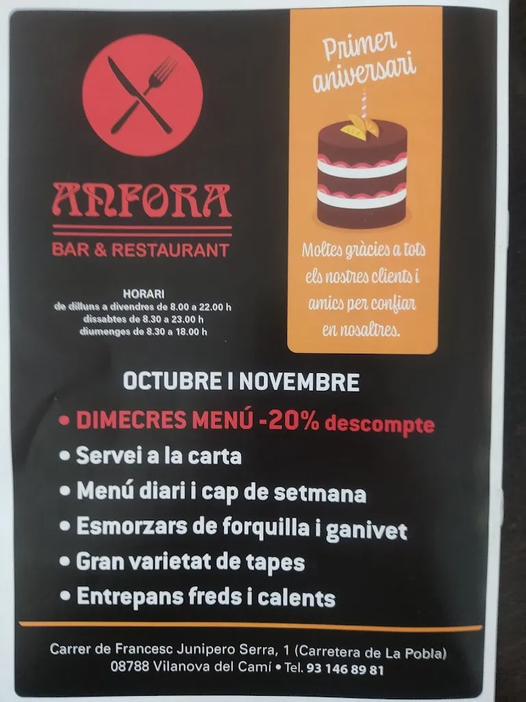 Menu_BAR & RESTAURANT ANFORA_Vilanova del Camí_image_3