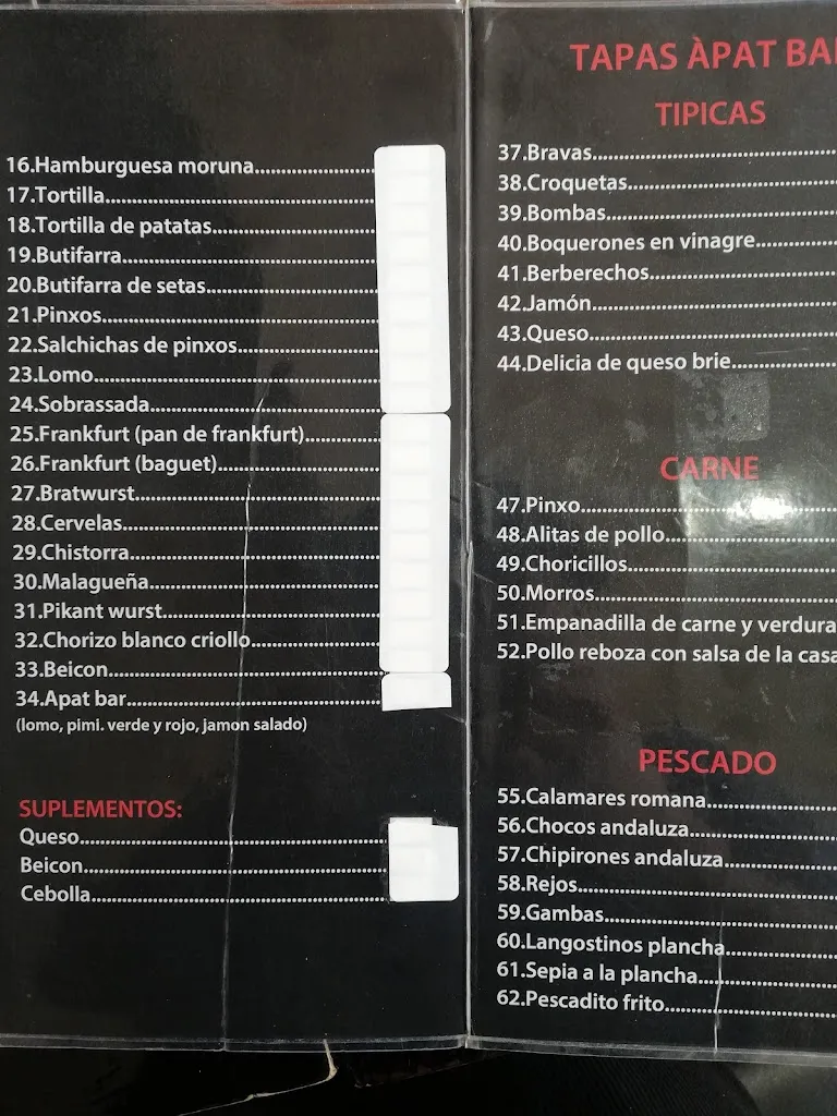 Menu_ÀPAT Bar restaurant_Vilanova del Camí_immagine_1