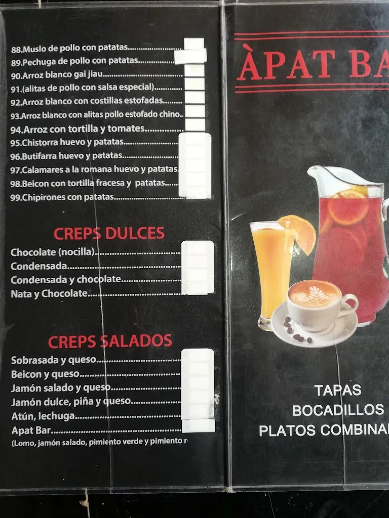 Menu_ÀPAT Bar restaurant_Vilanova del Camí_immagine_3