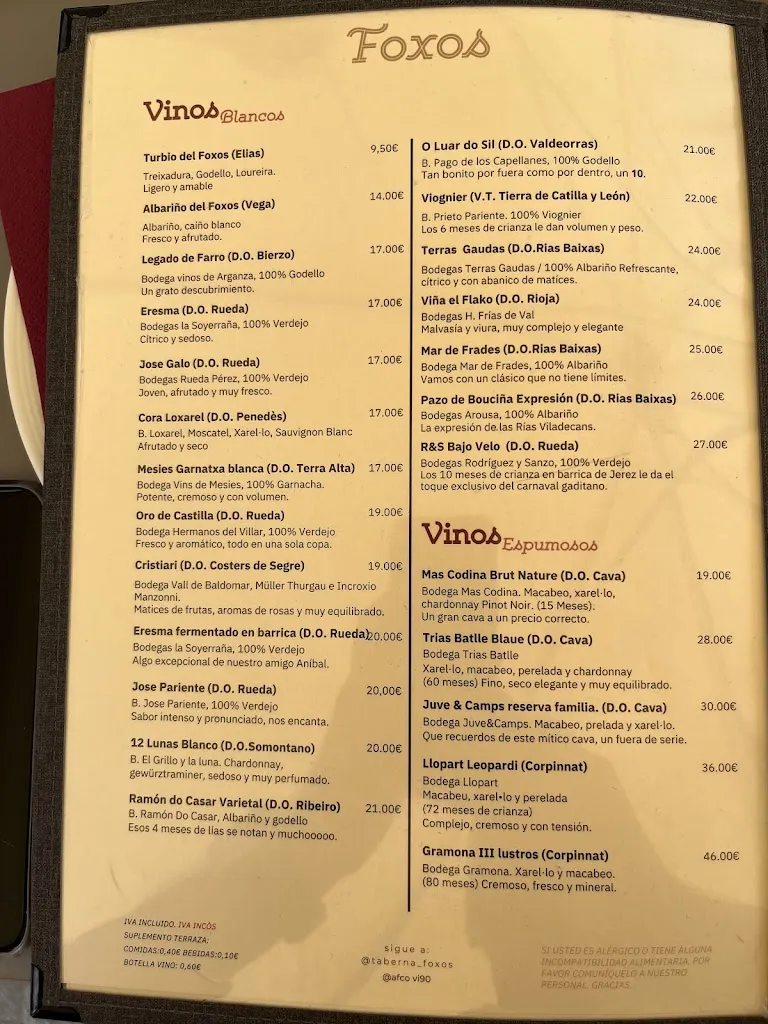 Menu_Taberna Foxos | Viladecans_Viladecans_image_2